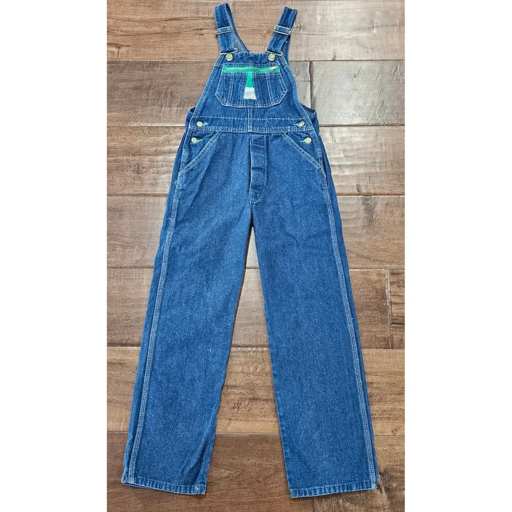 VTG Liberty Youth Denim Overalls Size 12 R Farm Workwear Blue Made in USA